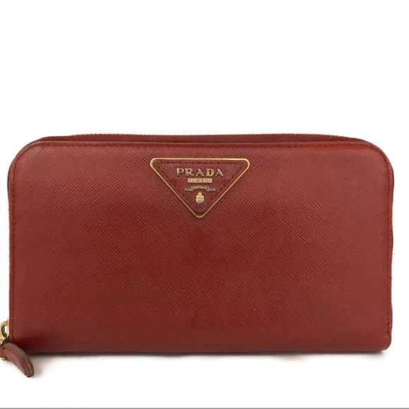 Authentic Prada Logo Zippy Saffiano Wallet - Picture 1 of 7